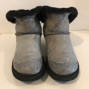 UGG Mini Baily Bow Snake Genuine Shearling Boots